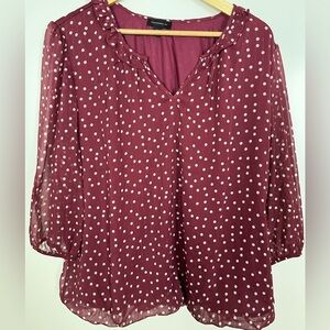 Tamara H Burgundy Polka Dot Blouse – Size 1X